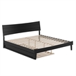 Pemberly Row King Solid Wood Platform Bed with Trundle in Black