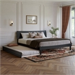 Pemberly Row King Solid Wood Platform Bed with Trundle in Black