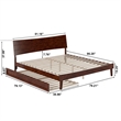 Pemberly Row King Solid Wood Platform Bed with Trundle in Walnut