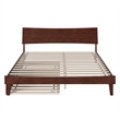 Pemberly Row King Solid Wood Platform Bed with Trundle in Walnut