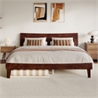 Pemberly Row King Solid Wood Platform Bed with Trundle in Walnut