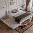 Pemberly Row King Solid Wood Platform Bed with Trundle in White