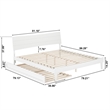 Pemberly Row King Solid Wood Platform Bed with Trundle in White