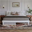 Pemberly Row King Solid Wood Platform Bed with Trundle in White