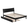 Pemberly Row Queen Solid Wood Platform Bed with Trundle in Black