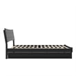 Pemberly Row Queen Solid Wood Platform Bed with Trundle in Black