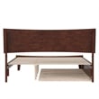 Pemberly Row Queen Solid Wood Platform Bed with Trundle in Walnut