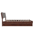 Pemberly Row Queen Solid Wood Platform Bed with Trundle in Walnut