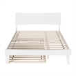 Pemberly Row Queen Solid Wood Platform Bed with Trundle in White
