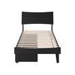 Pemberly Row Twin Solid Wood Platform Bed with Storage Drawers in Black