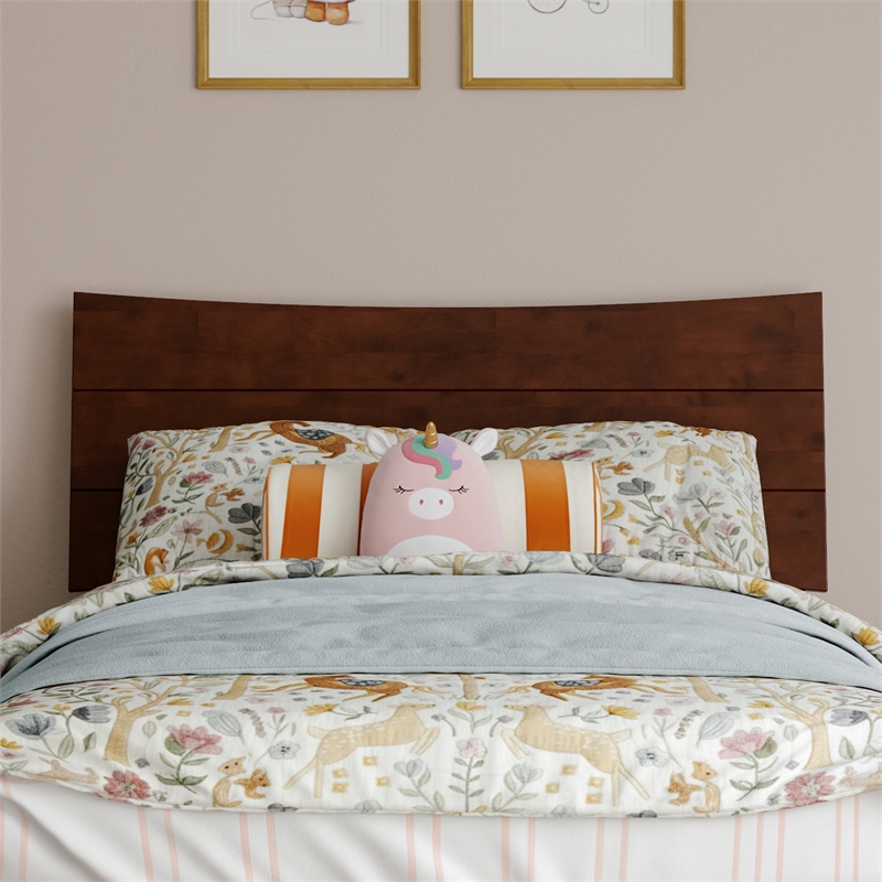 Pemberly Row Twin Solid Wood Platform Bed with Storage Drawers in Walnut