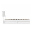 Pemberly Row Twin Solid Wood Platform Bed with Storage Drawers in White