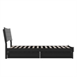 Pemberly Row Twin XL Solid Wood Platform Bed with Storage Drawers in Black