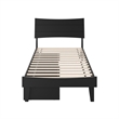 Pemberly Row Twin XL Solid Wood Platform Bed with Storage Drawers in Black