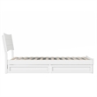 Pemberly Row Twin XL Solid Wood Platform Bed with Storage Drawers in White