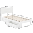 Pemberly Row Twin XL Solid Wood Platform Bed with Storage Drawers in White