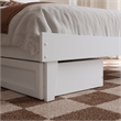 Pemberly Row Twin XL Solid Wood Platform Bed with Storage Drawers in White