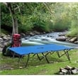 Pemberly Row Extra Wide Folding Camping Cot for Adults Portable Steel Frame Blue