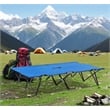 Pemberly Row Extra Wide Folding Camping Cot for Adults Portable Steel Frame Blue