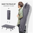 Pemberly Row 2-Person Folding Camping Cot Steel and Polyester in Grey