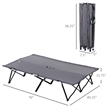 Pemberly Row 2-Person Folding Camping Cot Steel and Polyester in Grey