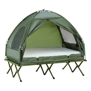 Pemberly Row 2-Person Camping Bed Tent in Dark Green Polyester and Aluminum