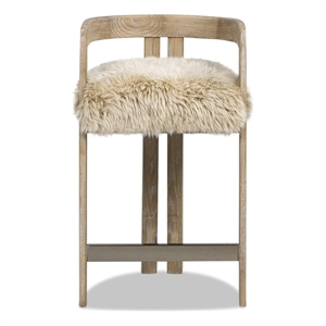 Pemberly Row 26.5&quot Low Back Counter Stool in Natural Blonde Ash Wood