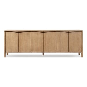 Pemberly Row 108&quot Extra Long 6-Door Cabinet Sideboard in Brown Reclaimed Pine