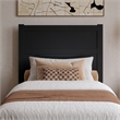 Pemberly Row Twin Mid-Century Panel Solid Wood Headboard in Black