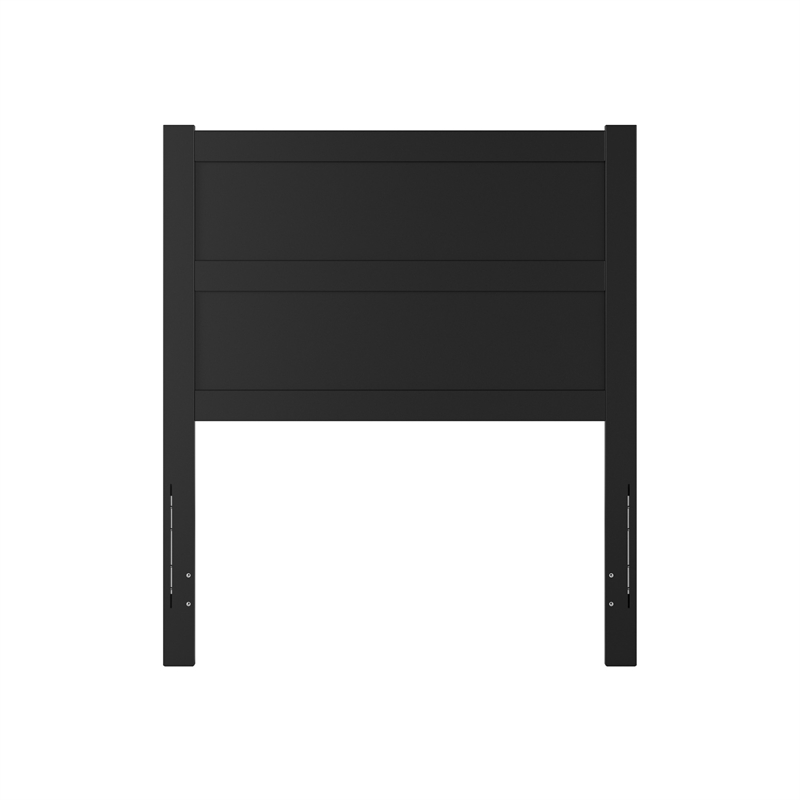 Pemberly Row Twin Mid-Century Panel Solid Wood Headboard in Black