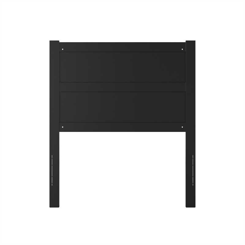 Pemberly Row Twin Mid-Century Panel Solid Wood Headboard in Black