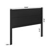 Pemberly Row Queen Mid-Century Panel Solid Wood Headboard in Black