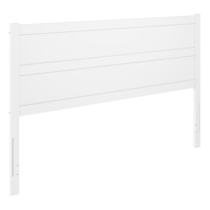 Pemberly Row King Mid-Century Panel Solid Wood Headboard in White