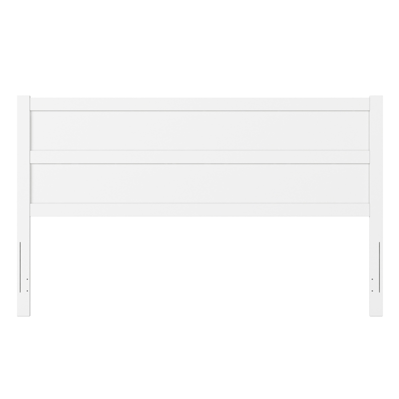 Pemberly Row King Mid-Century Panel Solid Wood Headboard in White