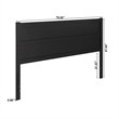 Pemberly Row King Mid-Century Panel Solid Wood Headboard in Black