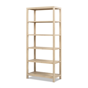 Pemberly Row 71&quot 5-Shelf Open Frame Bookcase in Light Natural Reclaimed Pine