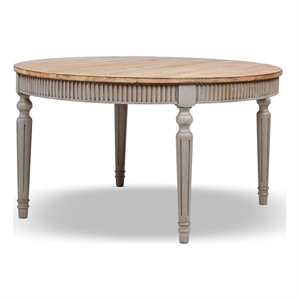 Pemberly Row 55&quot Round Dining Table in Antique Natural Brown Reclaimed Pine