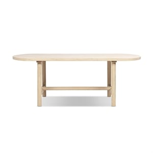 Pemberly Row 85&quot 8-Seat Oval Dining Table in Light Natural Reclaimed Pine