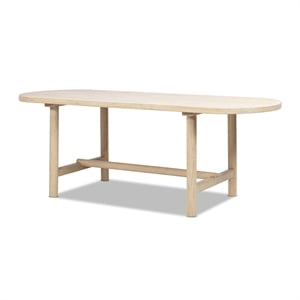 Pemberly Row 85&quot 8-Seat Oval Dining Table in Light Natural Reclaimed Pine