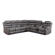 Pemberly Row 6-Seater L-Shape Reclining Sectional Sofa in Gray Faux Leather