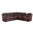 Pemberly Row 6-Seater L-Shape Reclining Sectional Sofa in Brown Faux Leather