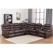 Pemberly Row 6-Seater L-Shape Reclining Sectional Sofa in Brown Faux Leather