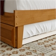 Pemberly Row Full Wood Platform Bed with Twin Trundle in Light Toffee