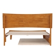 Pemberly Row Full Wood Platform Bed with Twin Trundle in Light Toffee
