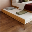 Pemberly Row Full Wood Platform Bed with Twin Trundle in Light Toffee