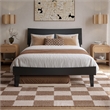 Pemberly Row Full Solid Wood Platform Bed with Twin Trundle in Black