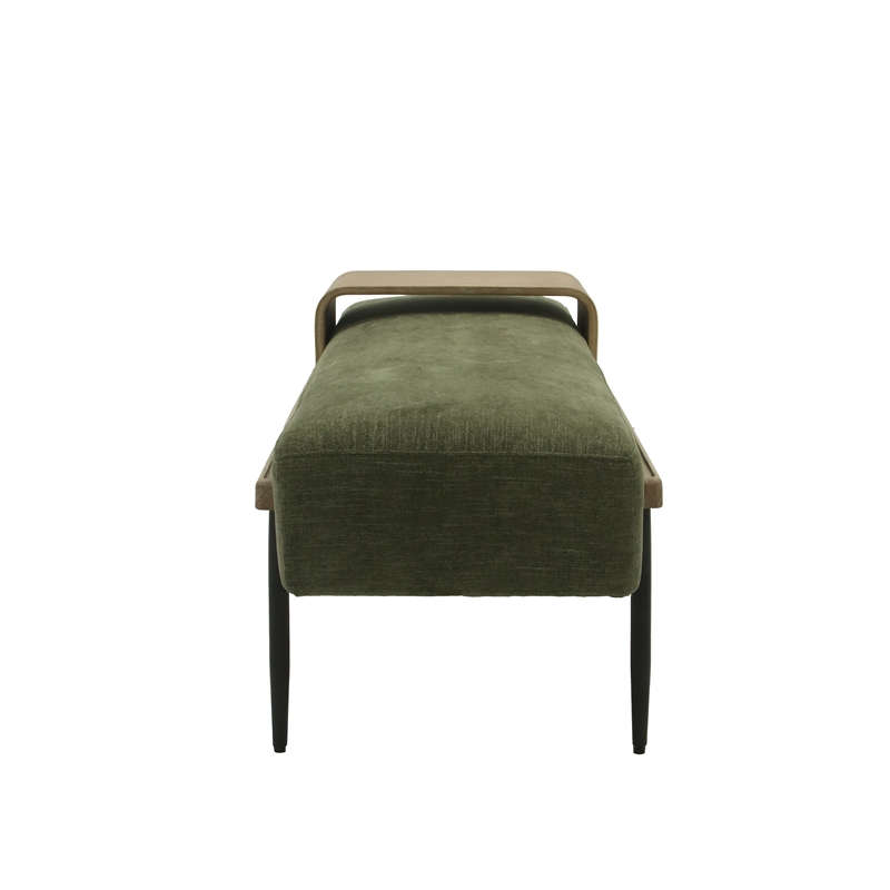 Pemberly Row Contemporary One Plywood Cocktail Ottoman in Green