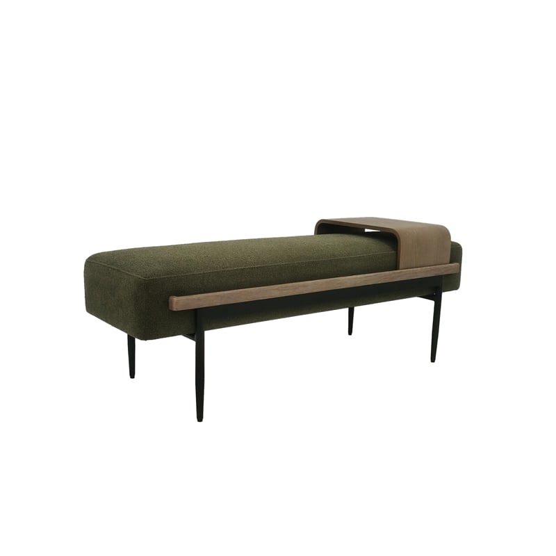 Pemberly Row Contemporary One Plywood Cocktail Ottoman in Green