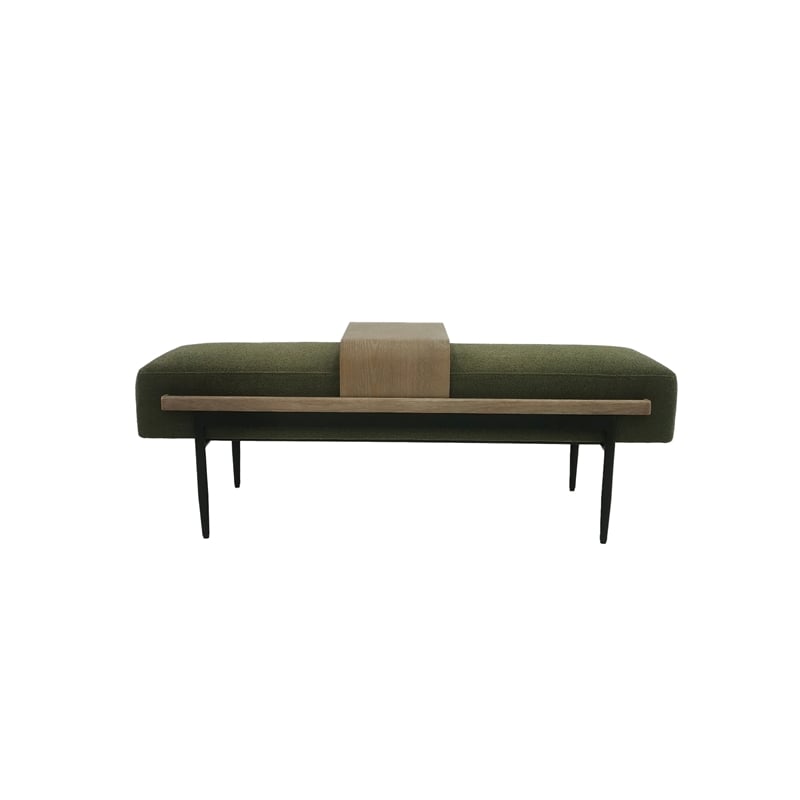 Pemberly Row Contemporary One Plywood Cocktail Ottoman in Green
