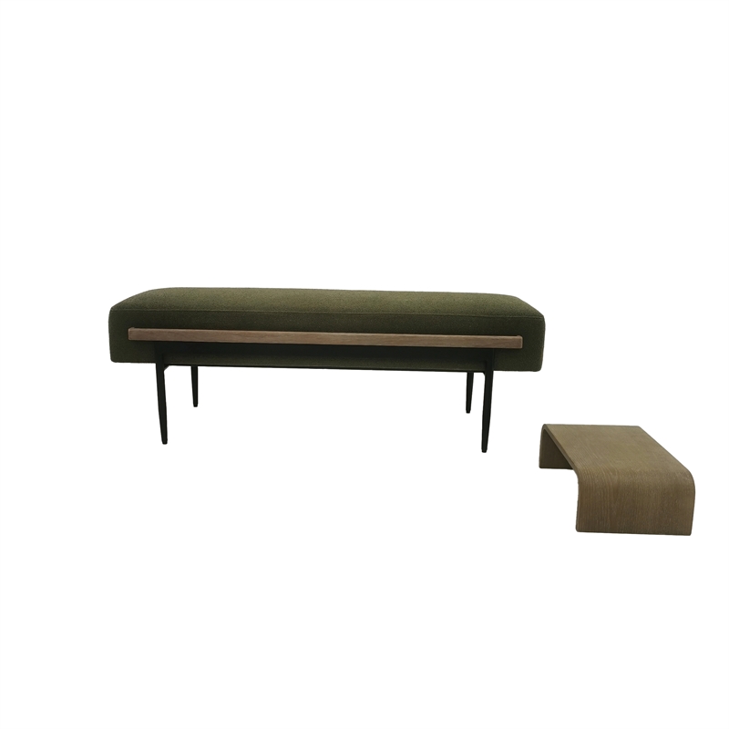 Pemberly Row Contemporary One Plywood Cocktail Ottoman in Green